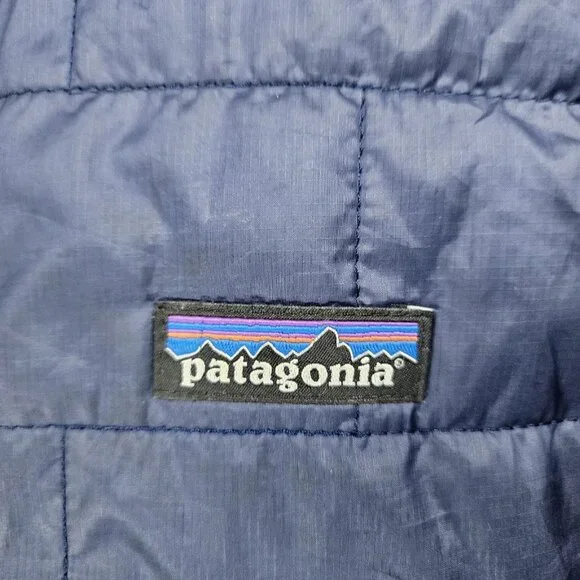 Patagonia Blue PrimaLoft Full Zip Insulated Zip Pockets Puffer Jacket Kids 10 M - Picture 12 of 16